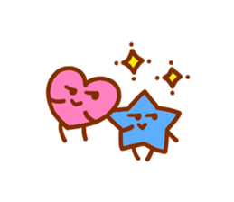 pink heart and blue star sticker #12370436