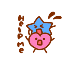 pink heart and blue star sticker #12370437