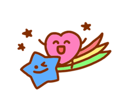 pink heart and blue star sticker #12370438