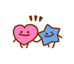 pink heart and blue star sticker #12370439