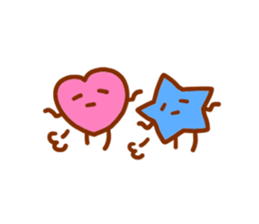 pink heart and blue star sticker #12370440