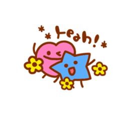 pink heart and blue star sticker #12370441