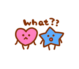 pink heart and blue star sticker #12370443