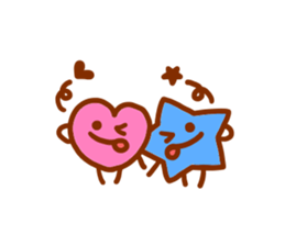 pink heart and blue star sticker #12370445