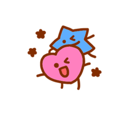 pink heart and blue star sticker #12370446