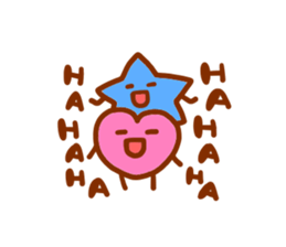 pink heart and blue star sticker #12370448