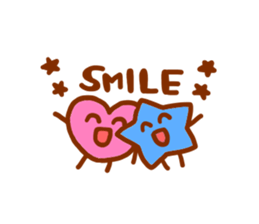 pink heart and blue star sticker #12370449