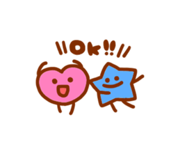 pink heart and blue star sticker #12370450