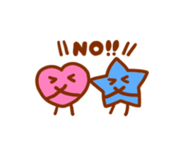 pink heart and blue star sticker #12370451