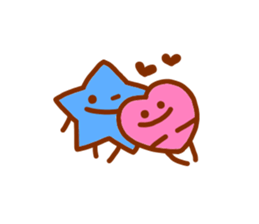 pink heart and blue star sticker #12370452