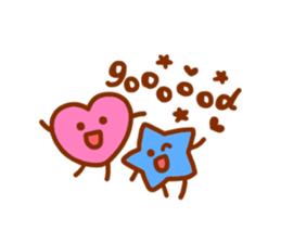 pink heart and blue star sticker #12370453