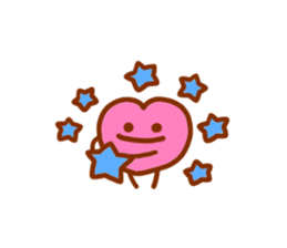 pink heart and blue star sticker #12370454