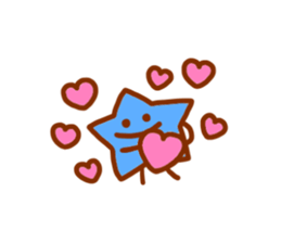 pink heart and blue star sticker #12370455