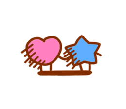 pink heart and blue star sticker #12370457