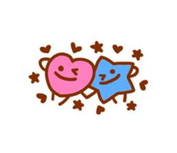 pink heart and blue star sticker #12370459