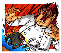 Macho Sushi Chef sticker #12370977