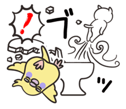 Slapstick! Cats and parakeets sticker #12373727