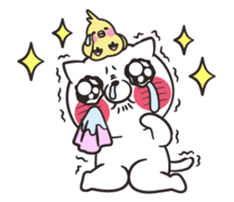 Slapstick! Cats and parakeets sticker #12373730