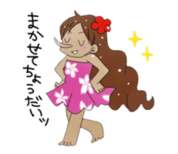 YES! ALOHA girl sticker #12373868