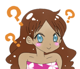 YES! ALOHA girl sticker #12373875