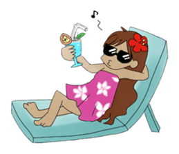 YES! ALOHA girl sticker #12373876