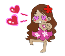 YES! ALOHA girl sticker #12373877