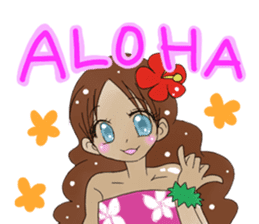 YES! ALOHA girl sticker #12373879