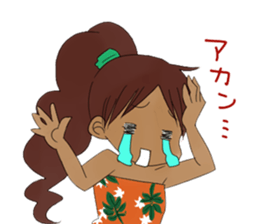 YES! ALOHA girl sticker #12373881