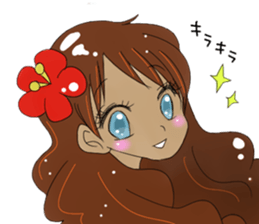 YES! ALOHA girl sticker #12373890