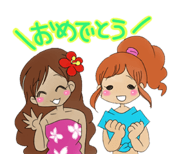 YES! ALOHA girl sticker #12373901