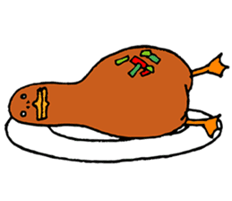 Chick and Duckling-roast duck sticker #12374111