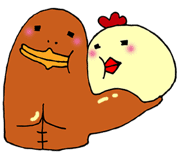 Chick and Duckling-roast duck sticker #12374121