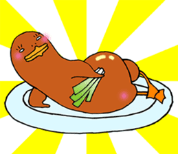 Chick and Duckling-roast duck sticker #12374131