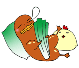 Chick and Duckling-roast duck sticker #12374141