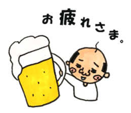 old guy and bird sticker #12375633
