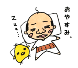 old guy and bird sticker #12375638