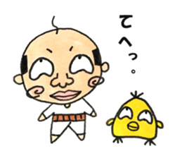 old guy and bird sticker #12375648
