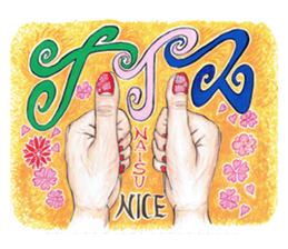 Happy original hand cue sticker #12379566