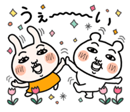 Daily life of white bear and rabbit 2 sticker #12380958