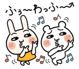 Daily life of white bear and rabbit 2 sticker #12380959