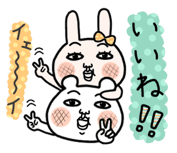 Daily life of white bear and rabbit 2 sticker #12380962