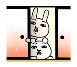 Daily life of white bear and rabbit 2 sticker #12380994