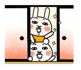 Daily life of white bear and rabbit 2 sticker #12380995