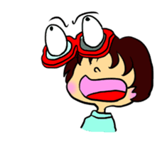 moving Akamegane-chan sticker #12382808