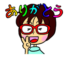 moving Akamegane-chan sticker #12382811