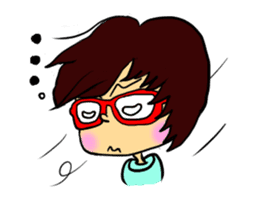 moving Akamegane-chan sticker #12382812