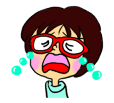 moving Akamegane-chan sticker #12382813