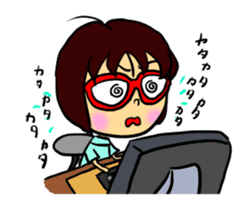 moving Akamegane-chan sticker #12382814