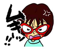 moving Akamegane-chan sticker #12382815