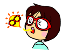 moving Akamegane-chan sticker #12382820